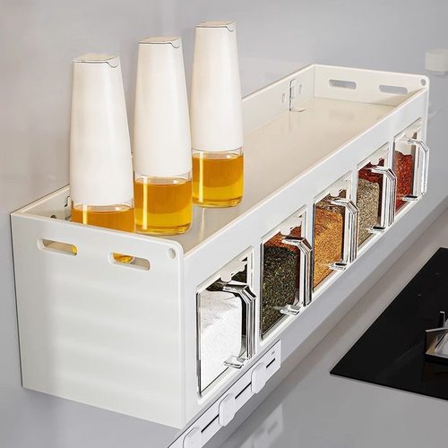 不锈钢厨房调料置物架多功能壁挂式家用油盐酱醋台面调味料收纳盒