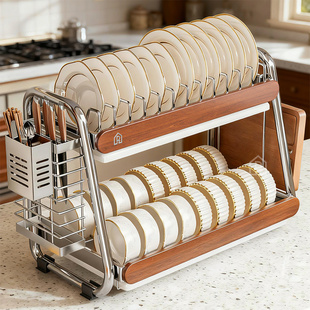 中古碗碟收纳架304不锈钢碗架厨房置物架放碗碟盘子碗筷沥水架篮