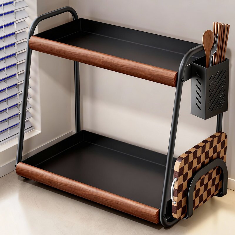 调料品置物架厨房双层家用台面多功能调味料放油盐酱醋的收纳架子