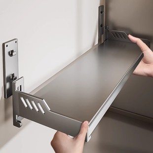 厨房微波炉置物架免打孔壁挂式调料架多功能电饭煲烤箱挂钩收纳架