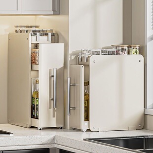 抽拉式调料品置物架厨房多功能调味料台面收纳柜架子盒窄边调料架