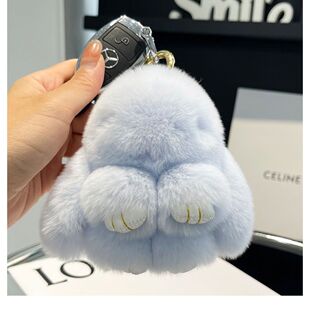 装死兔正版挂饰獭兔毛小兔子饰品背书包包毛绒挂件汽车钥匙扣