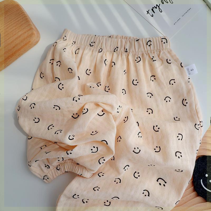 儿童棉麻防蚊裤夏季薄款宝宝纱棉灯笼裤婴儿pp裤男女小童长裤