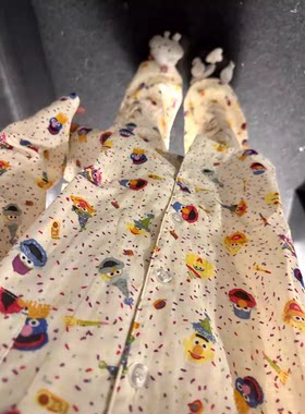可爱芝麻街印花长袖睡衣女春秋款