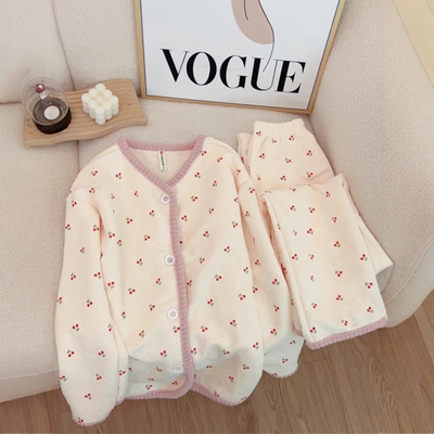 ins日系空气棉睡衣女士秋冬季新