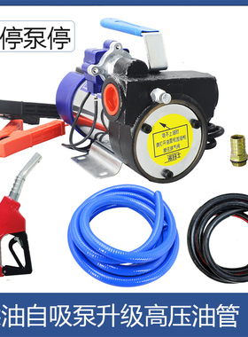 抽油泵柴油泵电动高压油管12伏24V220V煤油家用关枪停机自吸泵