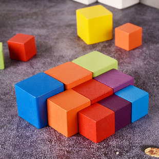 儿童幼儿拼装益智玩具玩具堆积木彩色小方块正方形早教学数学教具