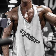 GASP夏季透气健身坎肩背心男宽松撸铁训练棉健美t恤运动工字衣服