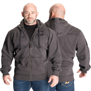 GASP秋冬连帽卫衣男刺绣做旧硬汉宽松运动套头衫健身大码长袖帽衫