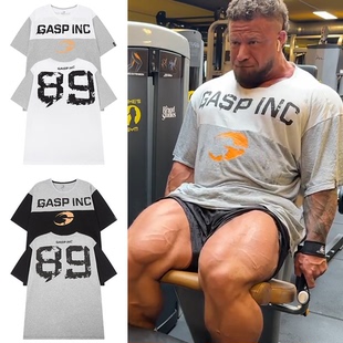 盖世璞纯棉T恤肌肉男士GASP力量举训练健身运动透气短袖健美上衣