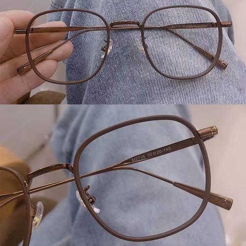 超显白!栗子棕近视眼镜女小众高级可配度数素颜神器眼睛镜防蓝光