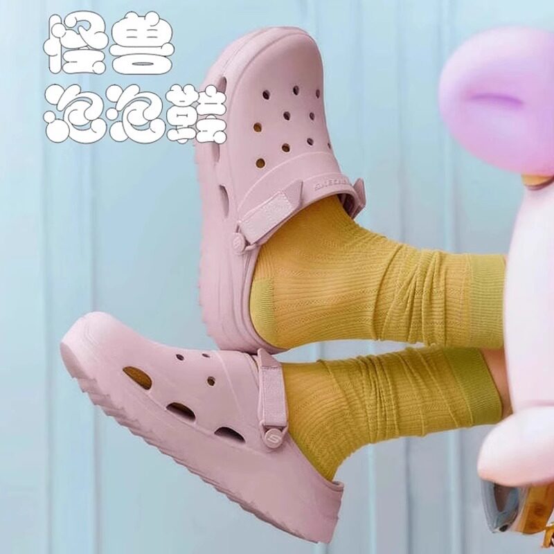 Skechers斯凯奇怪兽泡泡鞋夏季女鞋外穿洞洞鞋百搭沙滩鞋111582
