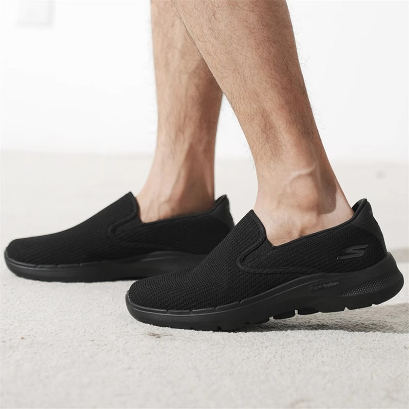 Skechers斯凯奇Gowalk6男款网面懒人缓震舒适一脚蹬健步鞋