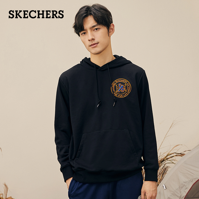 Skechers斯凯奇 春季新款情侣针织连帽男女运动休闲卫衣L420U238