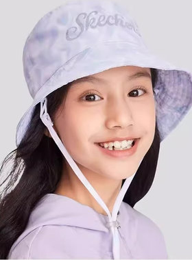 Skechers斯凯奇女童防晒帽遮阳帽荧光字母防晒帽棒球帽P324G050