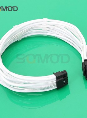 SQC32直连原生12+4PIN原生PCIE5.0 ATX3.0模组线3090TI/4090显卡供电线 16PIN对16PIN 公对公 白色套网理线夹