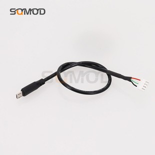 SQE6触摸屏线MICRO数据线转XH2.54 小4Pin转MICRO 触摸屏端子测试线 26AWG加粗线带屏蔽抗干扰 30-50-100cm