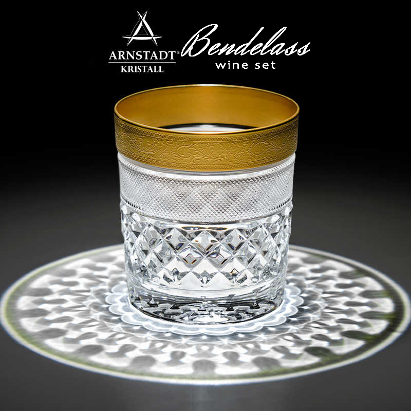 德国Arnstadt洛可可系列威士忌酒杯手描24K金水晶玻璃奢华礼盒装