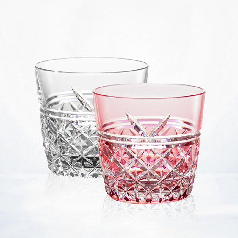 KAGAMI威士忌酒杯清酒日本高级感轻奢对杯结婚礼物水晶杯江户切子