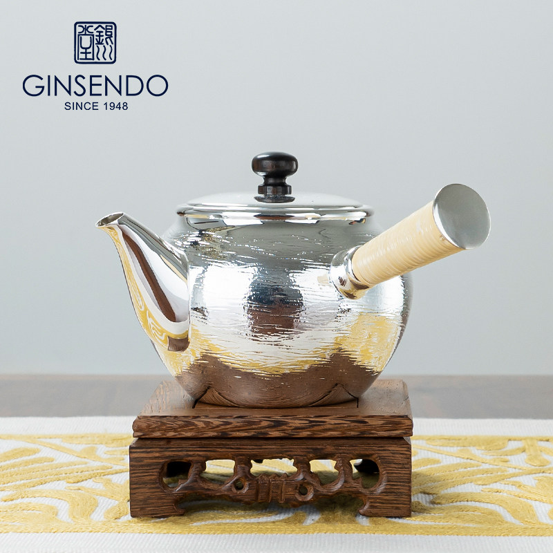 银壶泡茶壶日本进口银川堂纯手工茶具乌龙侧把茶壶高端日式急须壶