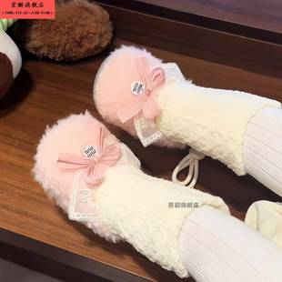 毛毛鞋 婴儿步前鞋 软底秋冬小月龄6到12个月防滑保暖女宝宝粉色鞋