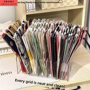 纸袋收纳神器奶茶袋收集垃圾桶主柜收纳架用于包装袋奶茶袋收纳盒