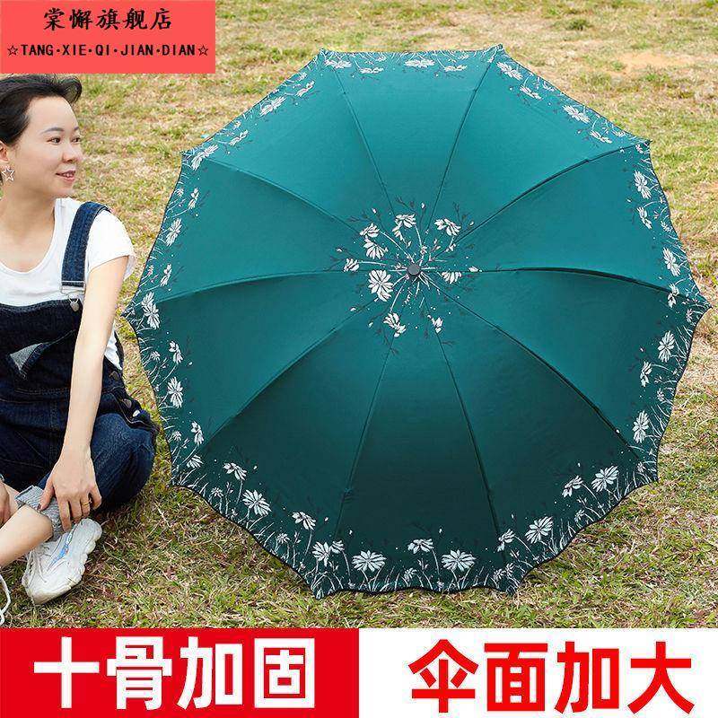加大十骨伞晴雨两用雨伞女大号折叠伞防晒超大遮阳伞图片