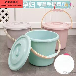 痰盂塑料家用老人坐便器孕妇夜壶女尿桶手提尿壶成人尿盆带盖加厚