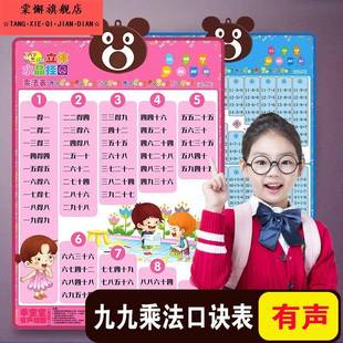 大九九乘法口诀表挂墙小学生一升二年级小99有声挂图墙贴背诵神器