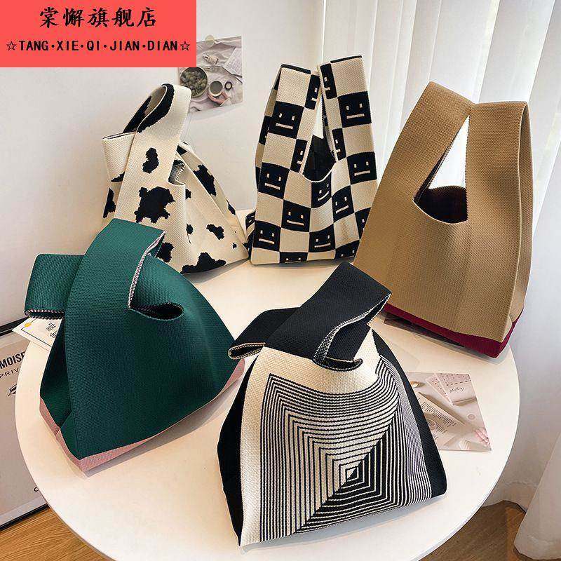 网红手袋女式针织时尚羊毛水桶袋日韩风格挎包休闲大手提袋午餐袋,箱包皮具/热销女包/男包,通用款女包,淘宝优惠券,粉丝福利购,淘宝优惠卷