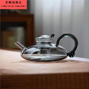 花茶水果茶加热煮茶器高档欧式 北欧轻奢风玻璃茶具套装 鼠尾茶咖壶