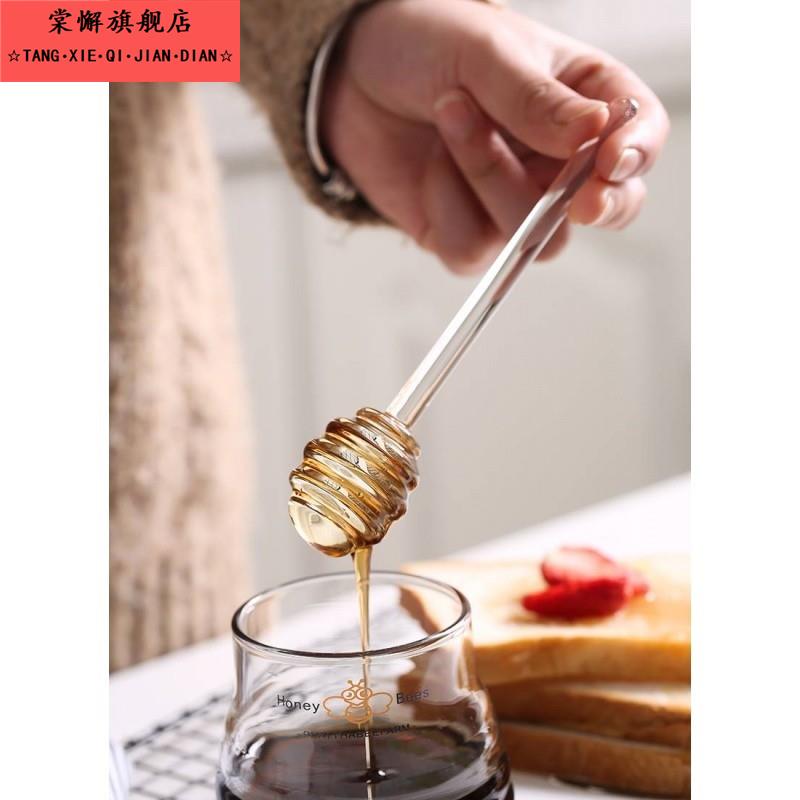 特别勺子舀蜂蜜，美食工具，蜂蜜搅拌棒，创意可爱的玻璃长柄咖啡图片