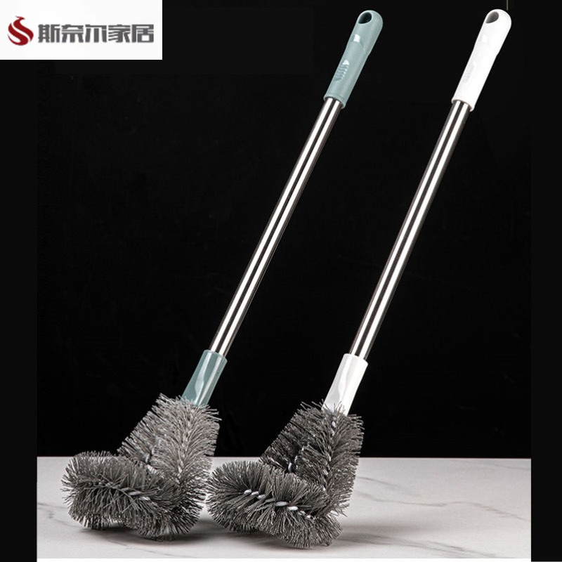 马桶刷铁丝不锈钢刷长柄马桶刷家用无死角洗厕所的刷子蹲便器直角