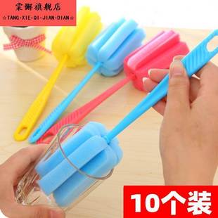 清洁刷子冼杯刷厨房长柄组合装长杆瓶刷海绵刷茶杯一次性海绵块