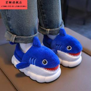 儿童棉拖鞋2025新款室内家具防滑棉鞋小男孩卡通男童冬季毛绒拖鞋