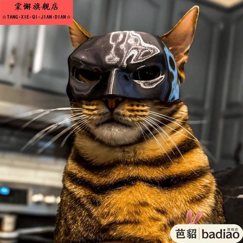 网红3d打印猫咪蝙蝠侠面具狗狗搞笑头套小狗猫猫头饰创意宠物面罩