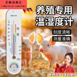 德国养殖专用温度计鸡场养猪场大棚壁挂式家用室内高精度温湿度计