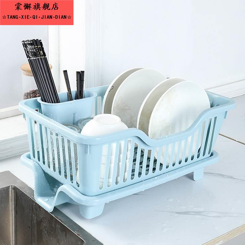 厨房台面碗碟沥水篮水槽置物架餐具家用碗筷盘子滤水收纳盒晾碗架