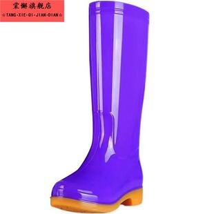 雨靴女夏劳保 高筒女雨鞋 防滑水鞋 雨天外穿防水鞋 中筒成人雨靴胶鞋