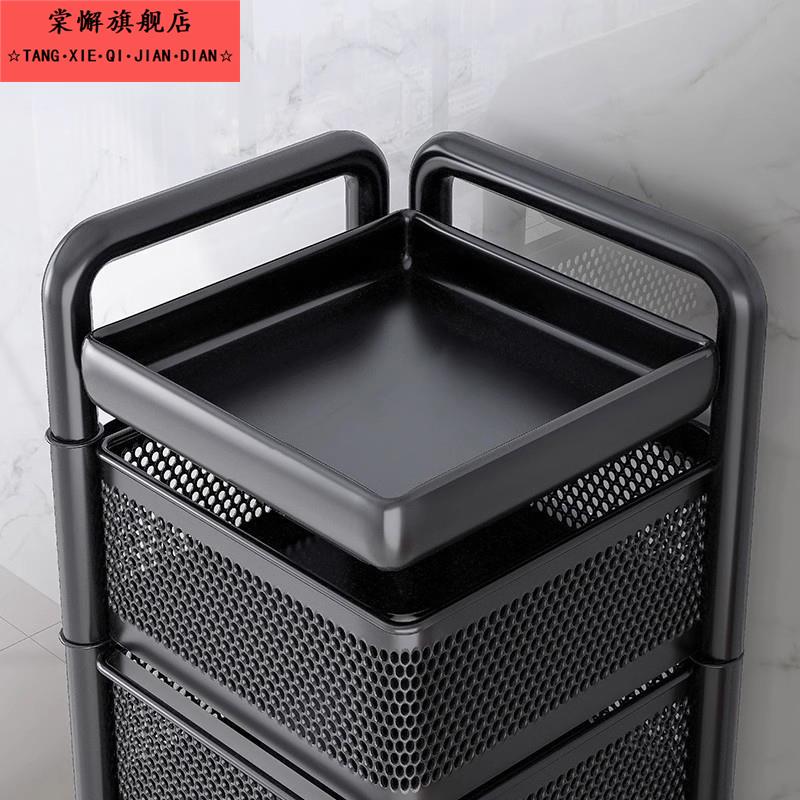 厨房旋转多功能置物架家用落地多层零食小推车水果蔬菜篮子收纳架
