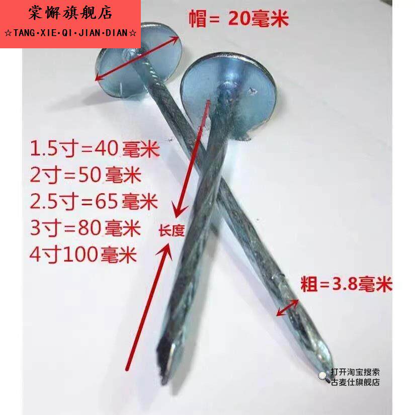 镀锌大头钉加长大帽木用钉子瓦楞钉螺丝钉水泥墙钉2026新款耐用