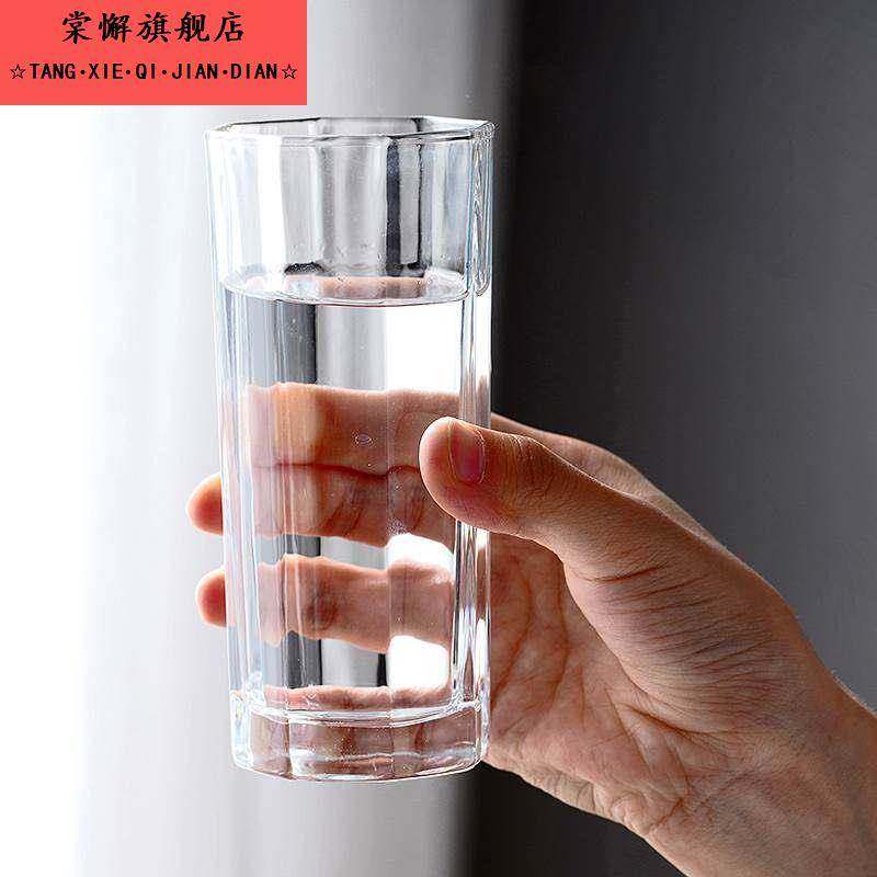 餐厅饭店八角水杯玻璃杯大容量果汁杯家用办公室透明水杯牛奶杯,餐饮具,玻璃杯,淘宝优惠券,粉丝福利购,淘宝优惠卷