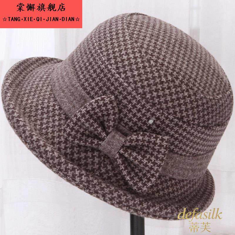 中老年人帽子女秋冬季妈妈盆帽奶奶毛呢礼帽老太太保暖布帽渔夫帽,居家日用,一次性防护帽,淘宝优惠券,粉丝福利购,淘宝优惠卷