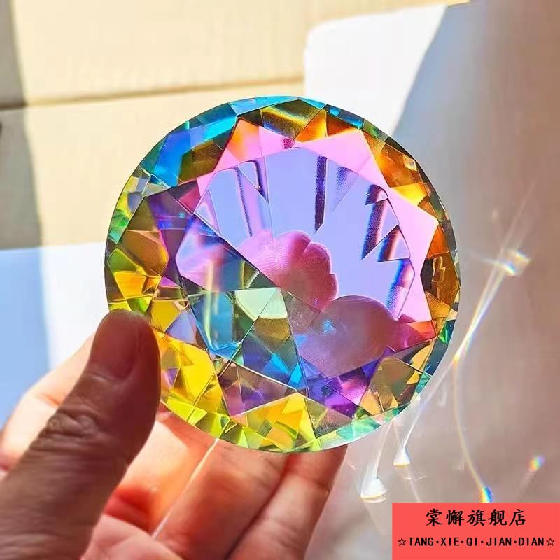 太阳捕手棱光镜光之立方合色爱心宝石水晶球玻璃折射五彩透光摆件