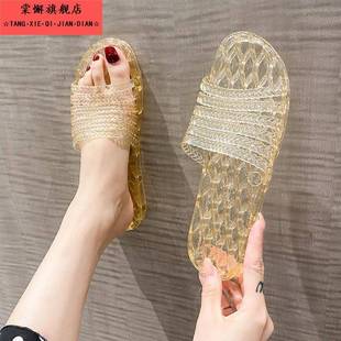 女室内家用水晶凉拖鞋 夏季 浴室防滑防臭拖鞋 新款 软底百搭家居拖鞋