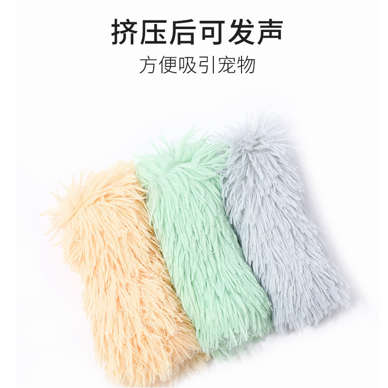 新款猫玩具毛绒枕头内含响纸耐咬互动玩伴猫咪抱枕宠物用品
