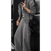 上新酷帅潮男立领夹克阔腿裤 潮流工装 冬季 休闲套装 两件套 硬挺男士