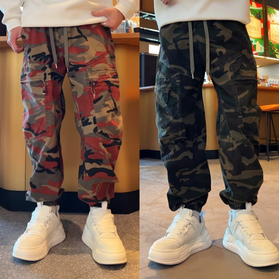 【迷彩裤】冬季新品复古男士个性实用大口袋工装裤百搭迷彩束脚裤