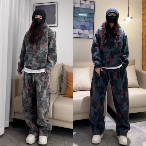冬季新款加厚重磅男士时尚套装