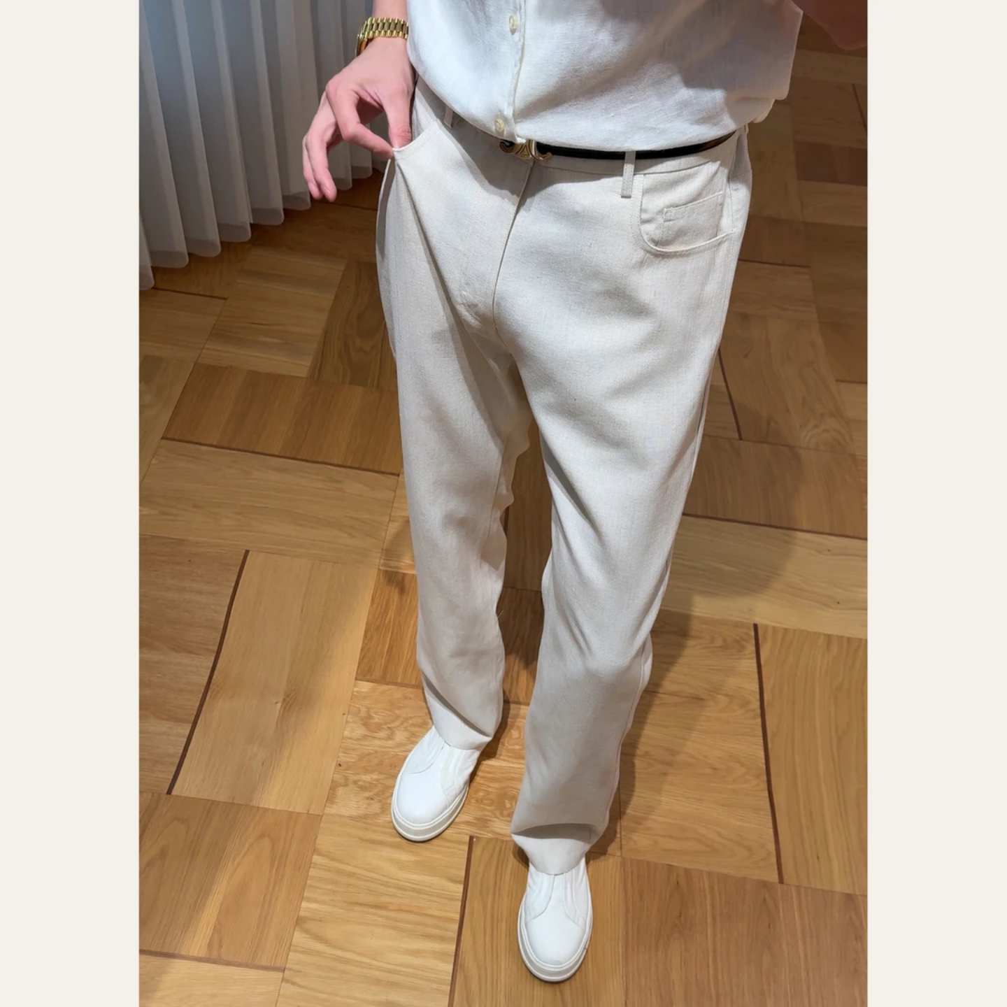 春季男士简约风时尚百搭直筒休闲裤舒适高级感松弛慵懒感通勤长裤
